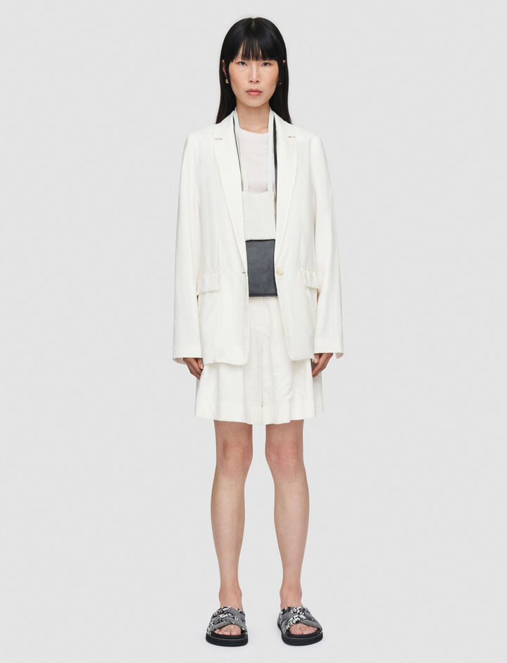 Joseph, Lawrence-Jacket-Textured Twill, in Ivory